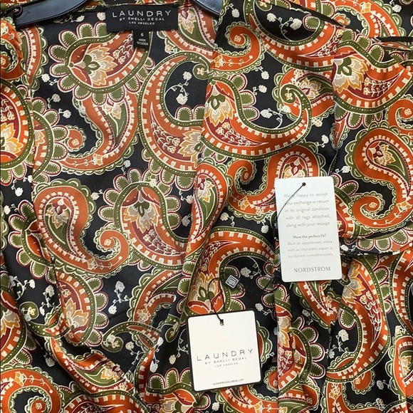 LAUNDRY Shelli Segal Paisley Retro Print Wrap 6 S - Picture 6 of 7